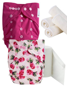 pack découverte , kit de démarrage couches lavables insert et feuillets de protection