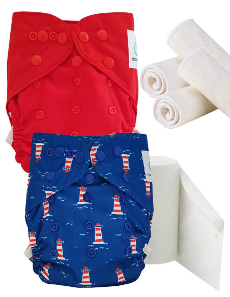 pack découverte , kit de démarrage couches lavables insert et feuillets de protection