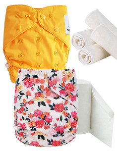 pack découverte , kit de démarrage couches lavables insert et feuillets de protection