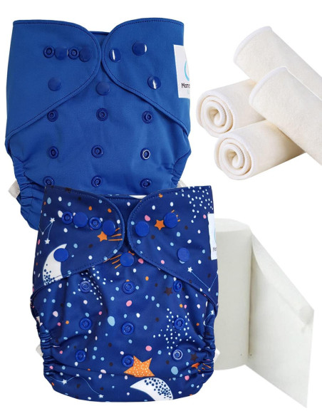 pack découverte , kit de démarrage couches lavables insert et feuillets de protection