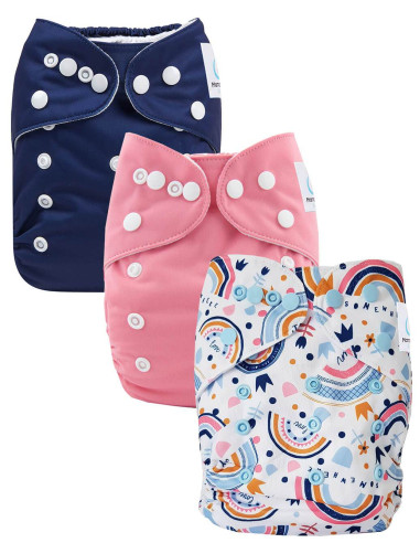 Set of 3 scalable washable layers and ultra-absorbent microfiber insert