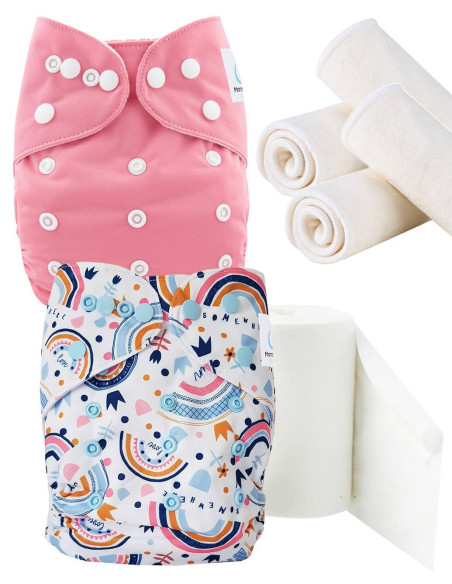 Pack Découverte couches lavables te1 insert et voiles de protection, optez pour le geste zero dechet