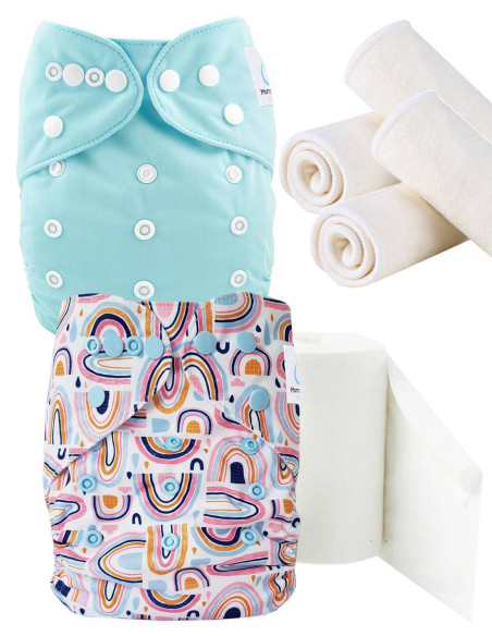 Pack Découverte couches lavables te1 insert et voiles de protection, optez pour le geste zero dechet