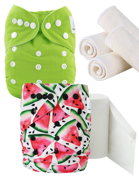 Pack Découverte couches lavables te1 insert et voiles de protection, optez pour le geste zero dechet