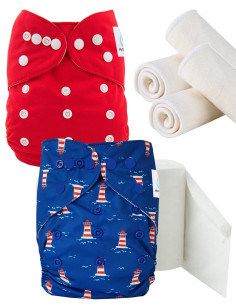 Pack Découverte couches lavables te1 insert et voiles de protection, optez pour le geste zero dechet
