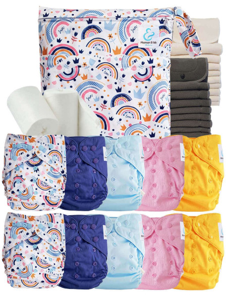 comment régler une couche lavable évolutive à la taille de bébé