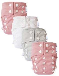 Capas lavables completas recién nacidos escalables todo en uno con inserción de bambú y dobles glastos