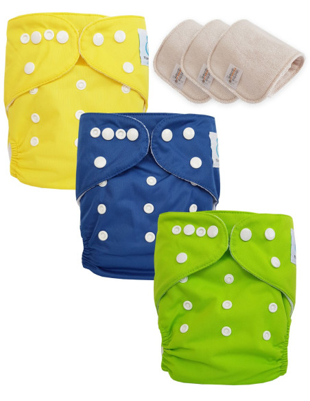 Lot de 3 Couches lavables Te1 certifiées OEKO TEX