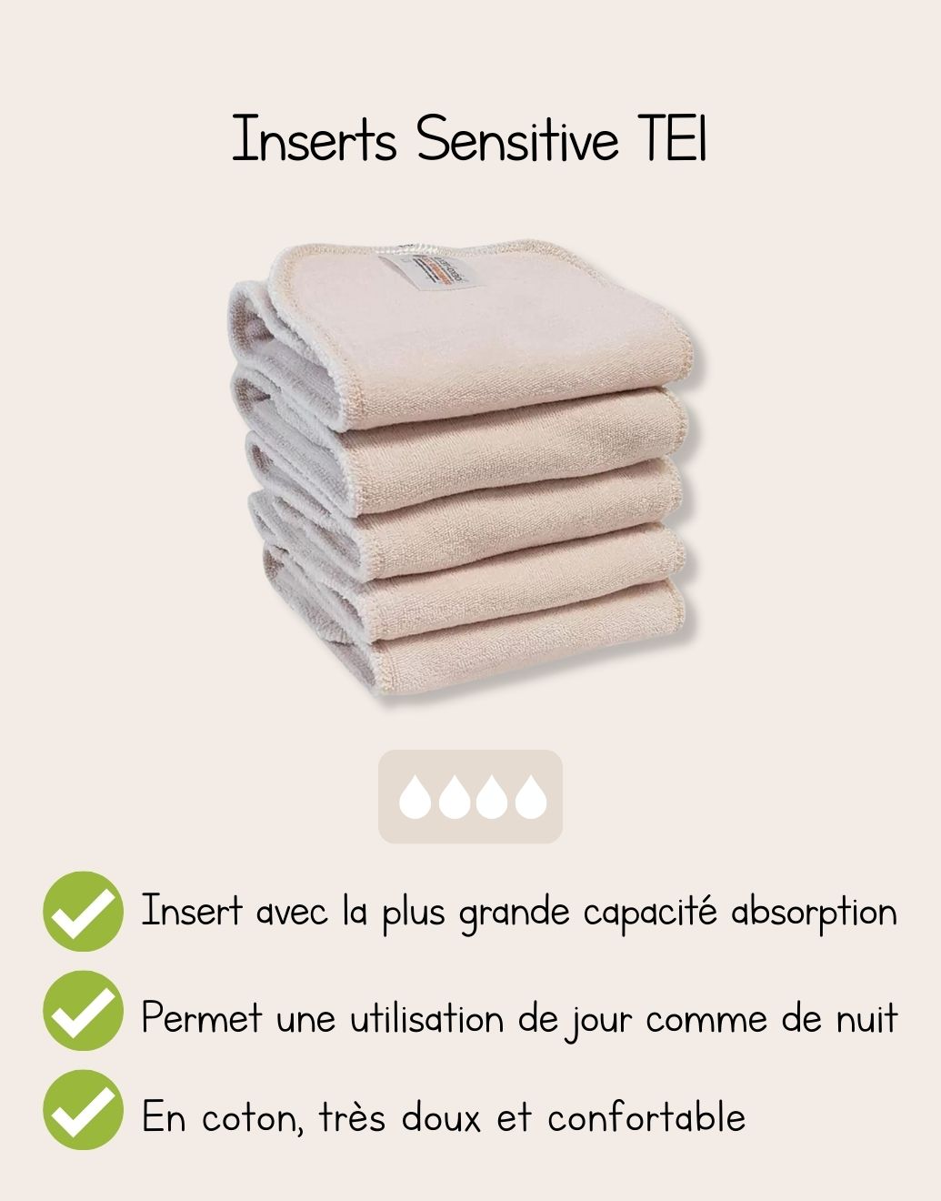 Lot De 4 Protège-slips Coton & Bambou Oeko-Tex - Lavables, Patchwork, La Petite Crevette