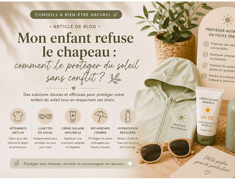 Mon enfant refuse le chapeau : comment le protéger du soleil sans conflit ?