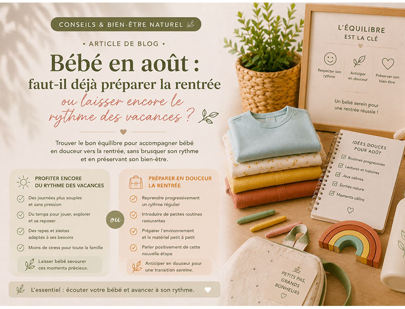 Bébé en août : faut-il déjà préparer la rentrée ou laisser encore le rythme des vacances ?