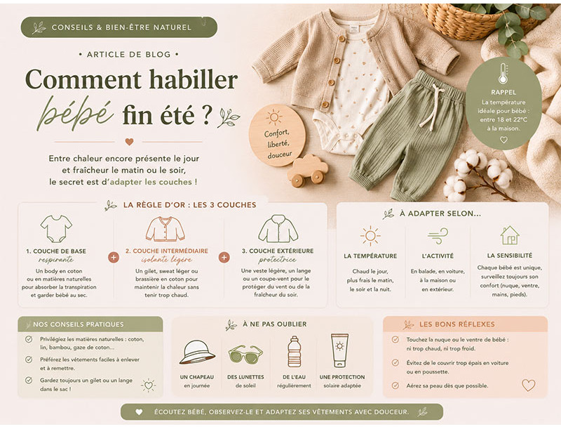 Comment habiller bébé en fin d'été : la saison des écarts de température