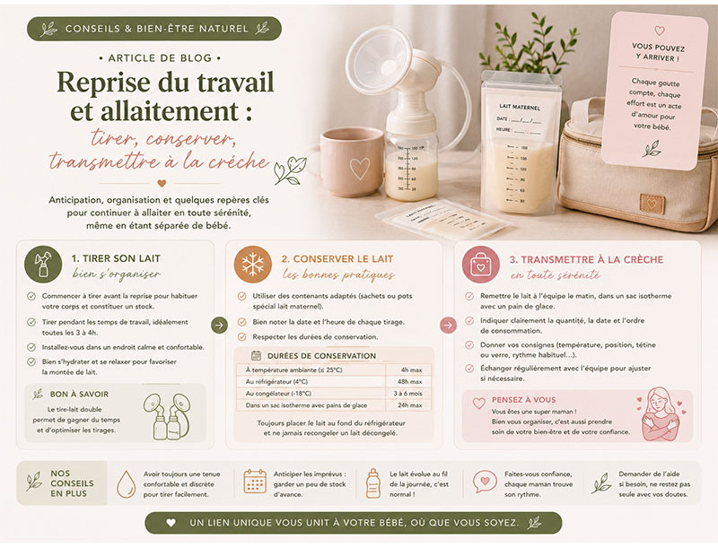 Reprise du travail et allaitement : tirer, conserver, transmettre à la crèche
