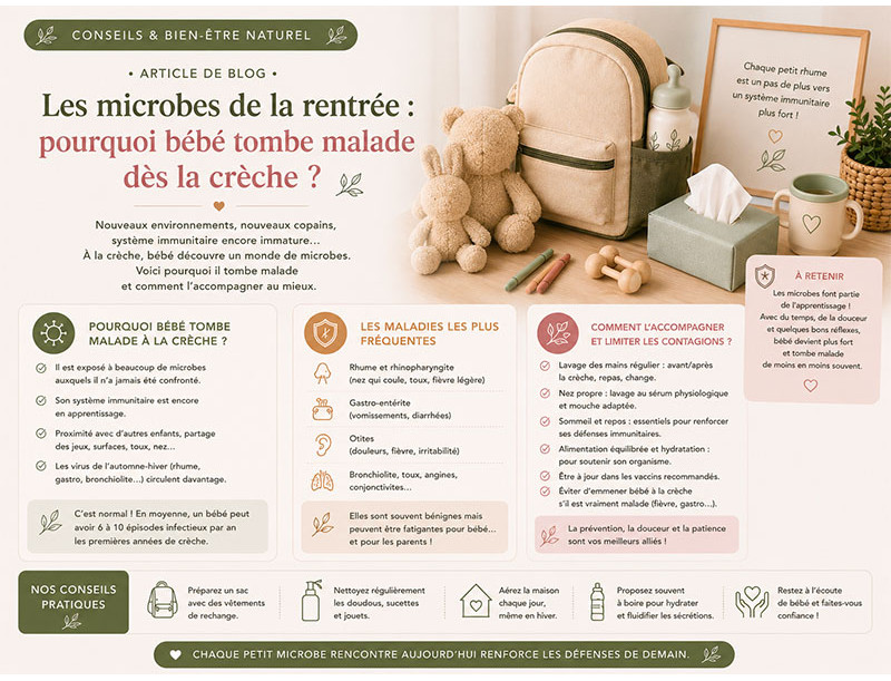 Les microbes de la rentrée : pourquoi bébé tombe malade dès la crèche ?