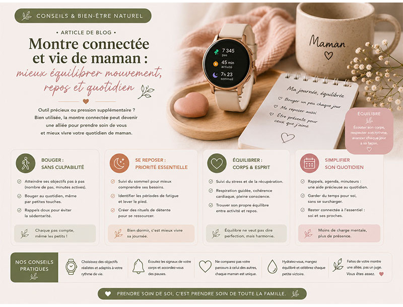 Montre connectée et vie de maman : mieux équilibrer mouvement et repos