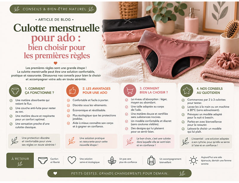 Menstrual panties for teen: choose well for the first rules