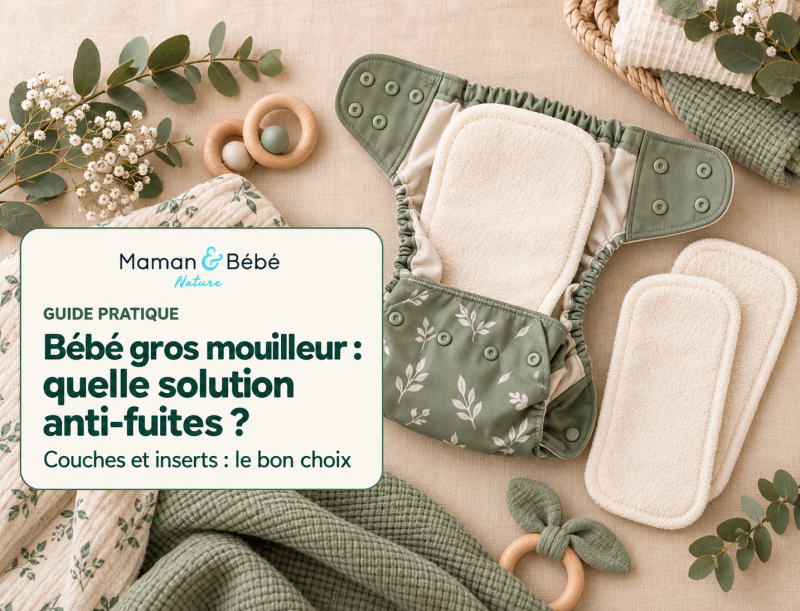 Bébé gros mouilleur : couche lavable anti-fuite