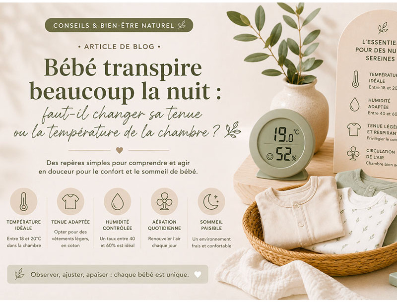 Bébé transpire beaucoup la nuit : faut-il changer sa tenue ou la température de la chambre ?