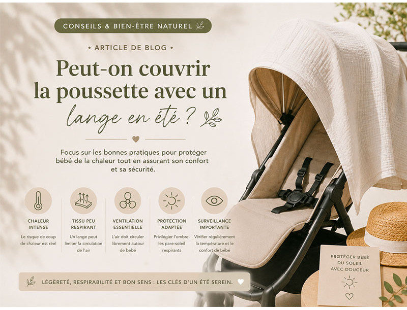 Peut-on couvrir la poussette avec un lange en été ?